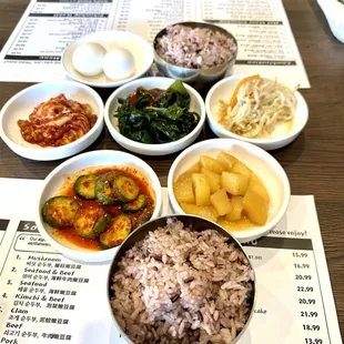 Banchan and rice