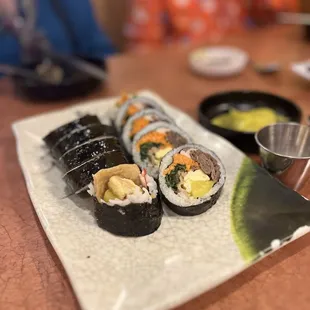 Traditional beef kimbap