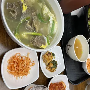 Beef Rib Soup with banchan