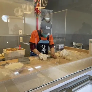 Making fresh dumplings!