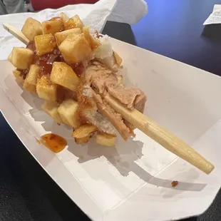 Potato Covered Hot Dog