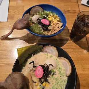 Shoyu (top), tonkatsu (bottom).