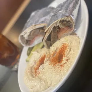 Gyro with double hummus is da BOMB