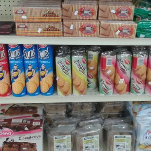 This is just a few of the many cookies, tea biscuits and other sweet things we carry !