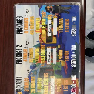 Package 1..2..3 to fit all your party needs