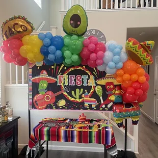 Fiesta Theme Balloon Garland .