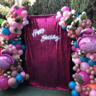 Balloon Decoration Flamingo Theme!
