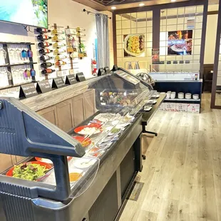 interior, sushi and sashimi