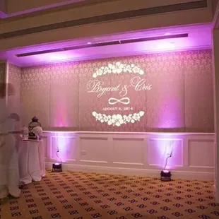 one of the gobos plus pink uplighting all over the room