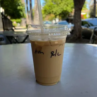Iced vanilla latte
