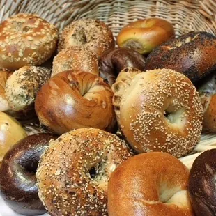  a basket of bagels