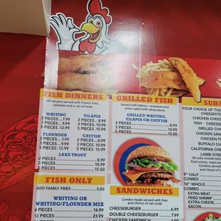 Wall menu