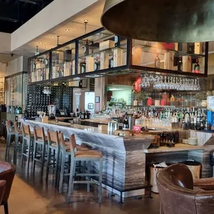 the bar and dining area