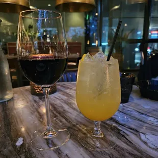 Wine and non alcoholic drink