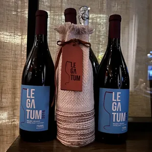 Premium small lot red wine LEGATUM Malbec Reserve,  three vertical offering 2016-2017-2018