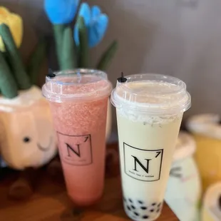 Watermelon freeze and Jasmine Nitro Milk Tea