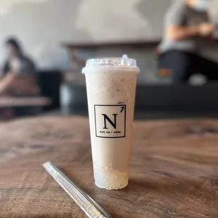 Rose MT (25 sugar, extra ice, w lychee jelly)