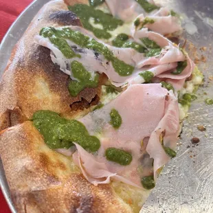 Wonderful mortadella pizza