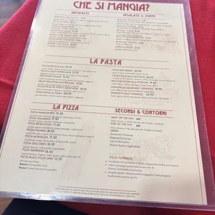 menu