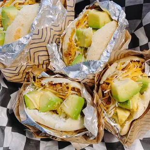 Customized Order of Arepas with Beef, Chicken, Chesse and Avocado