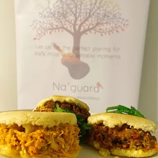 Chicken, beef and Vegan Arepas!