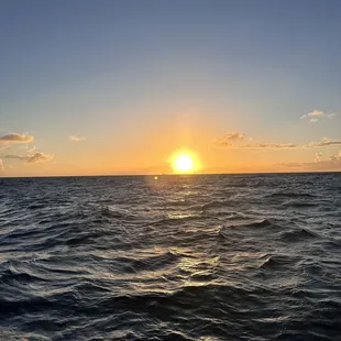 The sunset from the water