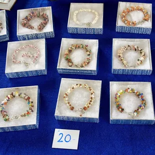 Handmade bracelets for sale at the Farmer's Market