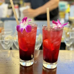 Specialty drinks: hibiscus spritz. Very refreshing