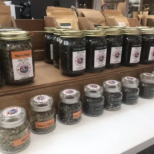 a variety of teas on display