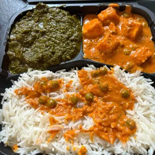 Saag and mutter paneer