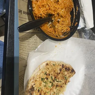 Butter Chicken and Garlic Naan