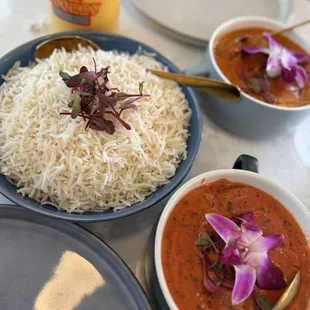 Rice / Biryani, Tikka Masala, Butter Chicken, Mango Lassi