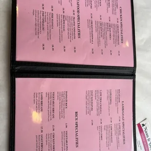 menu
