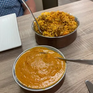 Paneer Tikka and Lamb Biryani