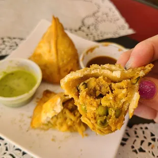 Inside samosas