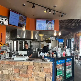 a man working at the counter