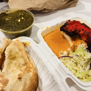Chicken Leg Tandoori Combo.   Palak Paneer.