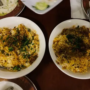 Veg Biryani and Chicken Biryani