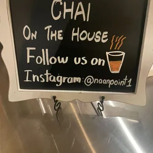 Chai on the house !