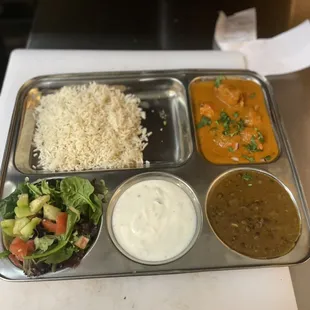 Thali with Chicken Tikka Masala