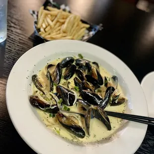 Mussels and fries were SO good.