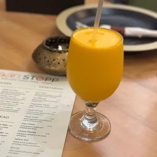 Mango lassi was nice and creamy