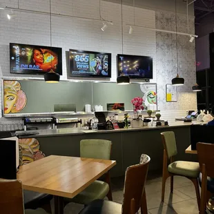 interior, sushi and sashimi