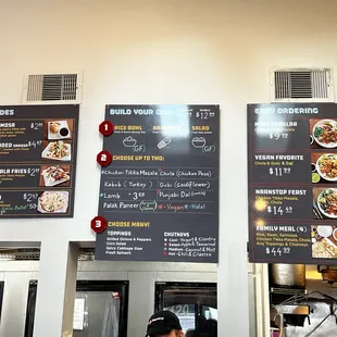 View of the menu.