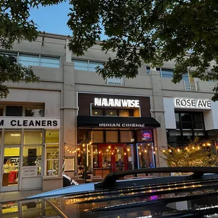 a car parked in front of a store