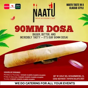 Our unique paper dosa is a must have as it can be shared by entire family.