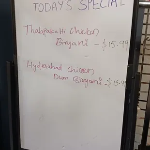 Specials of the Day