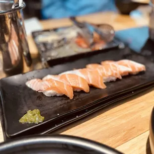 a plate of sushi on a table