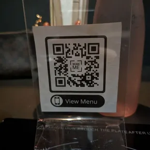 menu qr code