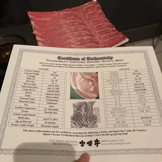 A5 Miyazaki Wagyu Beef